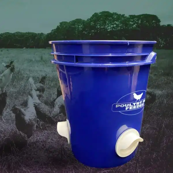 Poultry Pro Chicken Feeder Port in 5-gallon bucket